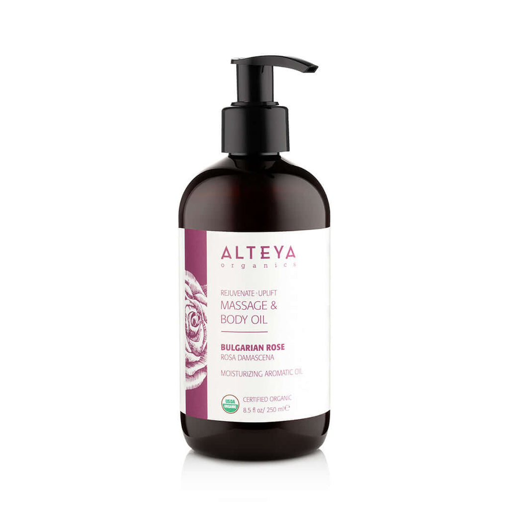 Alteya Organic Massage & Body Oil Bulgarian Rose - Rejuvenating 250 ml, Stretch Marks, €17.95, Pure'n'well