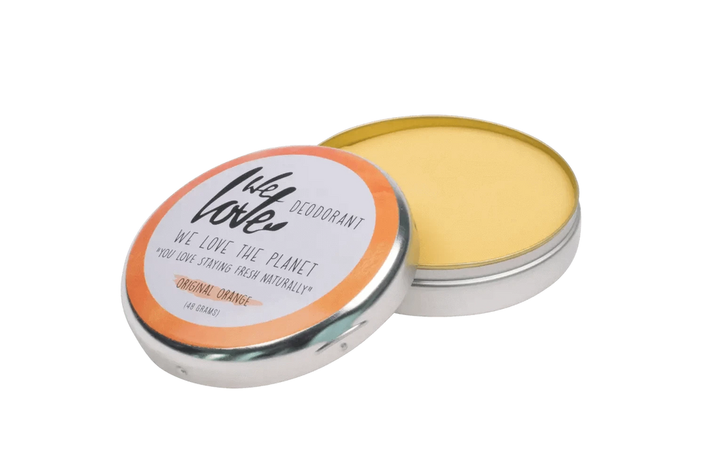 We Love the Planet Natural Deodorant Tin - Original Orange 48g open